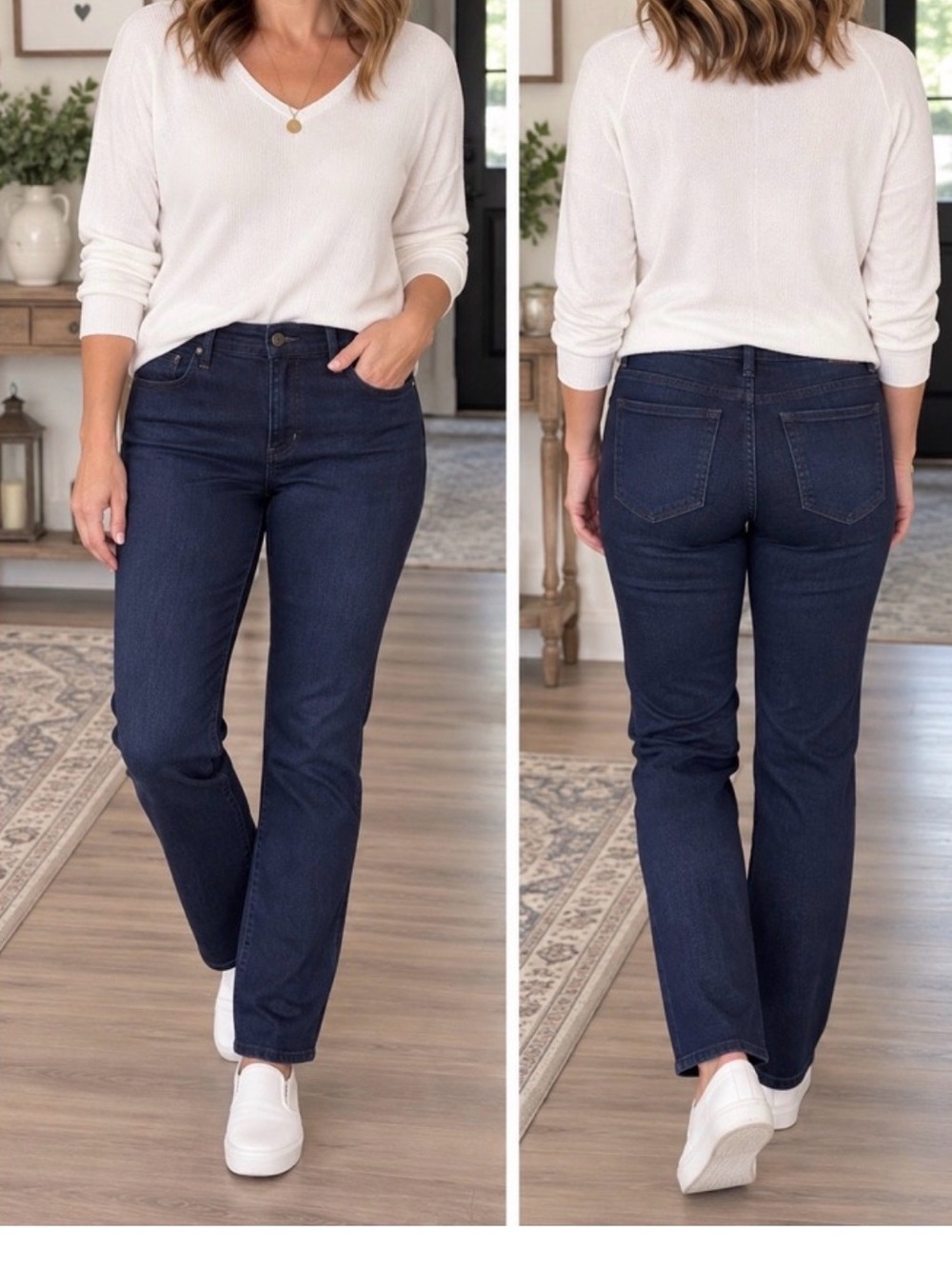 NYDJ Marilyn Straight Leg Jean dark wash Rinse Size 16 NWT